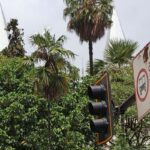 Placa de trânsito danificada na Rio Branco pode criar transtornos no trânsito